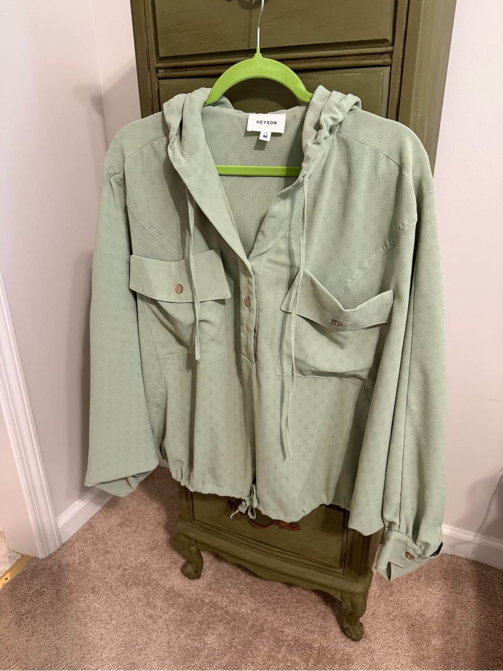 Heyson Sage Green Hooded top